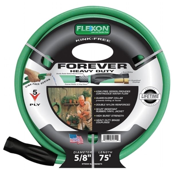 Flexon 5/8 in ID x 75 ft L Forever Plus Garden Hose, Rubber, Vinyl Tube, Green FLXFXG5875 - main